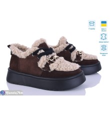 Туфлі жіночі на зиму (6 пар р.36-41) коричневий  "ERIKA"