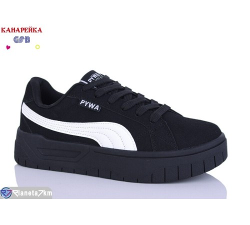 Кросівки жіночі на весну/осінь (8 пар р.36-41) чорний  "GFB-Канарейка"