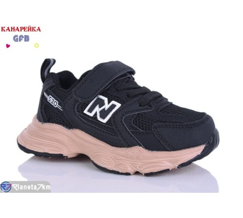 Дитячі кросівки на весну/осінь (8 пар р.22-27) чорний  "GFB-Канарейка"