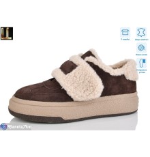 Туфлі жіночі на зиму (8 пар р.36-41) коричневий  "Lilin"