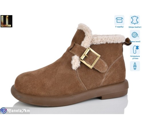 Черевики жіночі на зиму (8 пар р.36-41) коричневий  "Lilin"