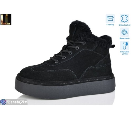 Черевики жіночі на зиму (8 пар р.36-41) чорний  "Lilin"