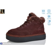 Черевики жіночі на зиму (8 пар р.36-41) коричневий  "Lilin"