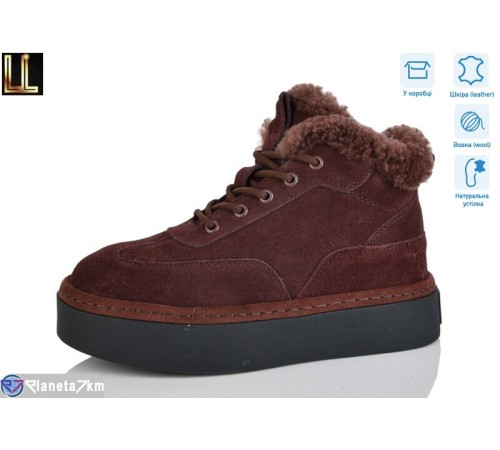 Черевики жіночі на зиму (8 пар р.36-41) коричневий  "Lilin"