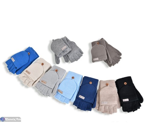 Рукавиці дитячі на зиму (12 шт. р.сетка 9-12) мікс  "RUBIBAS"