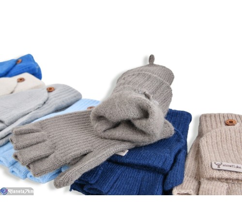 Рукавиці дитячі на зиму (12 шт. р.сетка 9-12) мікс  "RUBIBAS"