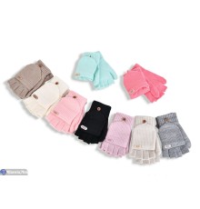 Рукавиці дитячі на зиму (12 шт. р.сетка 8-12) мікс  "RUBIBAS"