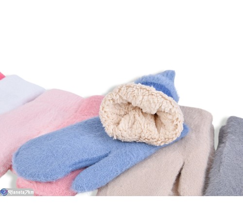 Рукавиці дитячі на зиму (12 шт. р.сетка 7-10) мікс  "RUBIBAS"