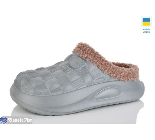Жіночі сабо на зиму (8 пар р.36-41) сірий  "LOTTOS"