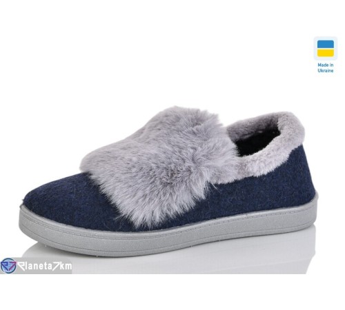 Тапки жіночі на зиму (6 пар р.37-41) синій  "LOTTOS"