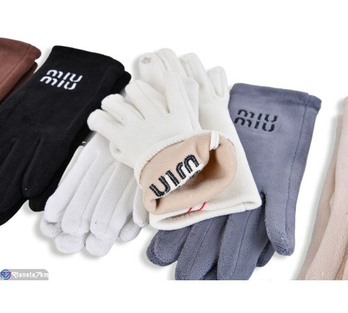Рукавички жіночі на зиму (12 шт. р.сетка 6,5-8,5) мікс  "RUBIBAS"