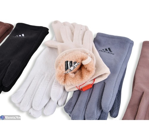 Рукавички жіночі на зиму (12 шт. р.сетка 6,5-8,5) мікс  "RUBIBAS"