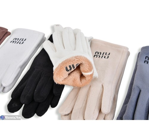 Рукавички жіночі на зиму (12 шт. р.сетка 6,5-8,5) мікс  "RUBIBAS"