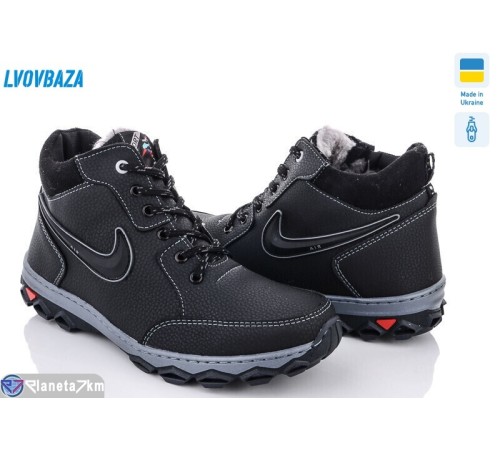 Черевики чоловічі на зиму (8 пар р.40-45) чорний  "LEOBAZA"