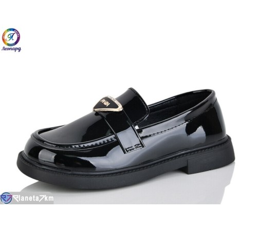 Дитячі туфлі на весну/осінь (8 пар р.31-36) чорний  "Леопард"