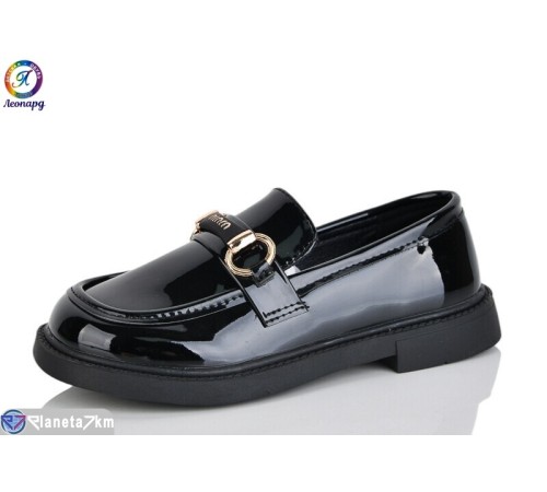 Дитячі туфлі на весну/осінь (8 пар р.31-36) чорний  "Леопард"