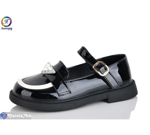 Дитячі туфлі на весну/осінь (8 пар р.31-36) чорний  "Леопард"