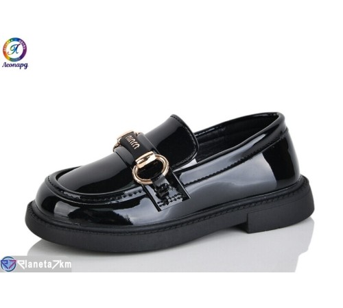 Дитячі туфлі на весну/осінь (8 пар р.26-30) чорний  "Леопард"