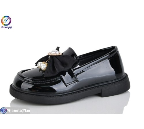 Дитячі туфлі на весну/осінь (8 пар р.26-30) чорний  "Леопард"