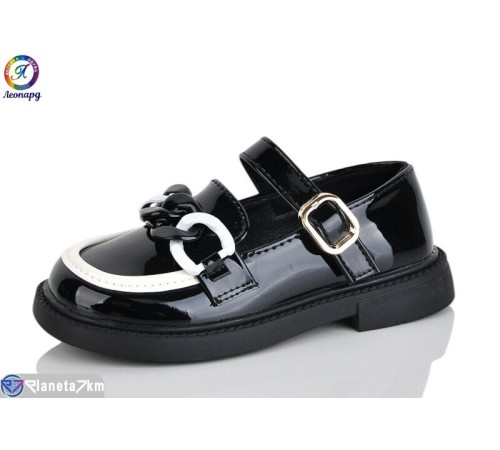 Дитячі туфлі на весну/осінь (8 пар р.26-30) чорний  "Леопард"