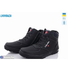 Черевики чоловічі на зиму (8 пар р.40-45) чорний  "LEOBAZA"