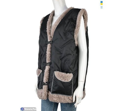 Жилетка жіноча на зиму (6 шт. р.сетка 52-62) чорний  "LIBERTE"