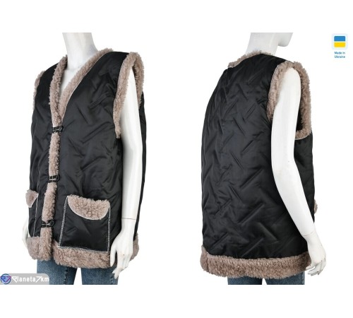 Жилетка жіноча на зиму (6 шт. р.сетка 52-62) чорний  "LIBERTE"
