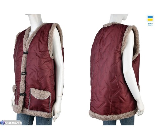 Жилетка жіноча на зиму (6 шт. р.сетка 52-62) бордовий  "LIBERTE"