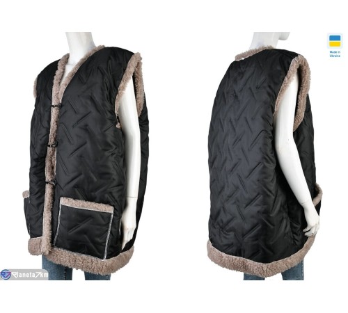 Жилетка жіноча на зиму (3 шт. р.сетка 64-68) чорний  "LIBERTE"