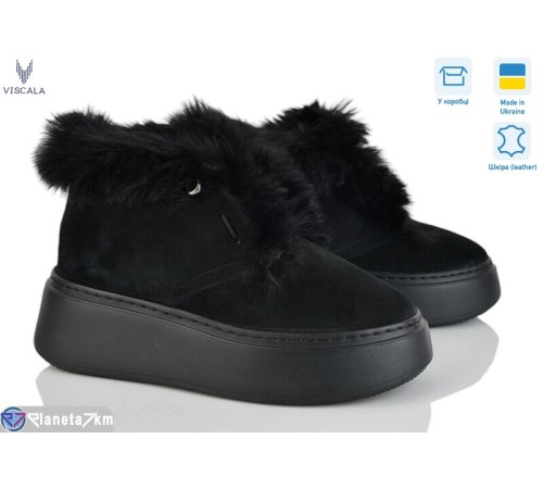 Черевики жіночі на зиму (6 пар р.36-40) чорний  "Viscala"