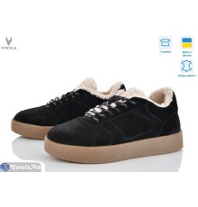 Кросівки жіночі на зиму (6 пар р.36-41) чорний  "Viscala"