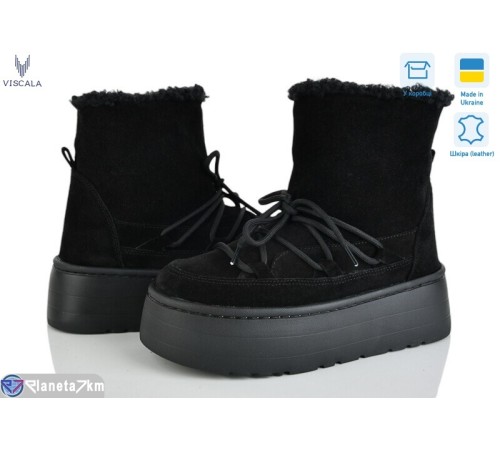 Черевики жіночі на зиму (6 пар р.36-41) чорний  "Viscala"