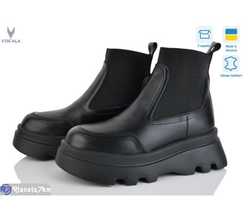 Черевики жіночі на зиму (6 пар р.36-40) чорний  "Viscala"