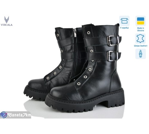 Черевики жіночі на зиму (6 пар р.36-40) чорний  "Viscala"