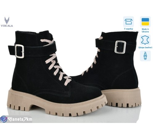 Черевики жіночі на зиму (6 пар р.36-40) чорний  "Viscala"