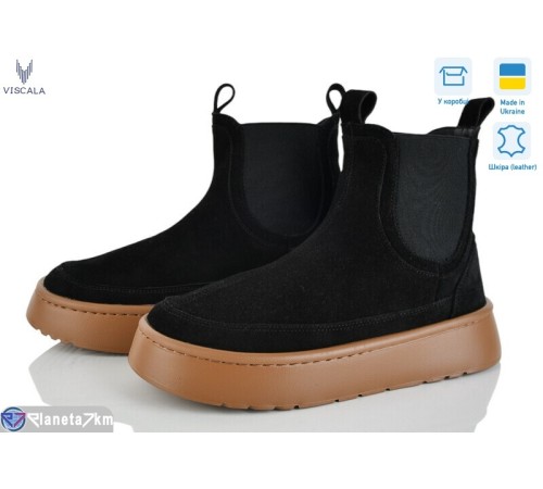 Черевики жіночі на зиму (6 пар р.36-41) чорний  "Viscala"