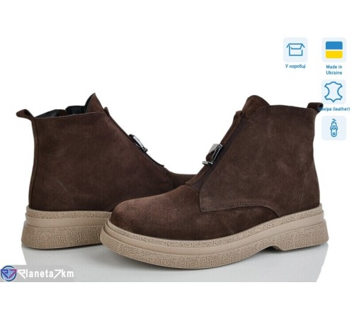 Черевики жіночі на зиму (6 пар р.37-40) коричневий  "Linda"