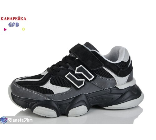 Дитячі кросівки на весну/осінь (8 пар р.32-37) чорний  "GFB-Канарейка"