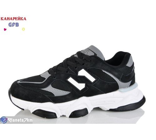 Кросівки на весну/осінь (8 пар р.36-41) чорний  "GFB-Канарейка"