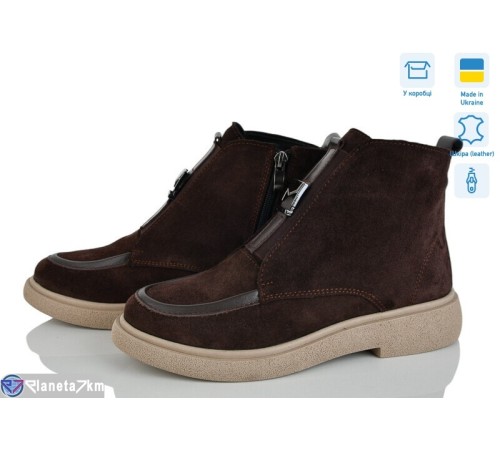 Черевики жіночі на зиму (6 пар р.37-40) коричневий  "Linda"