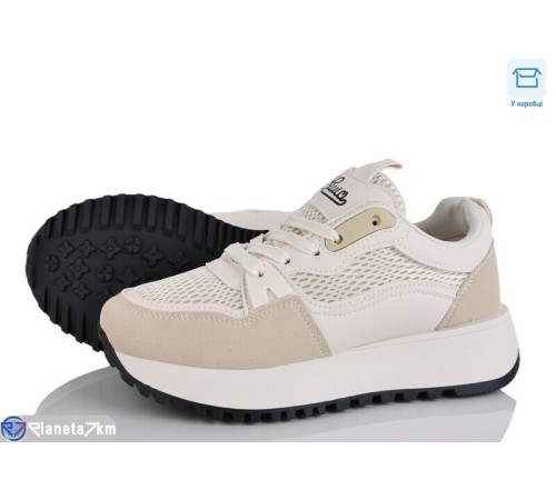 Кросівки жіночі на весну/осінь (8 пар р.36-41) бежевий  "CLAN"