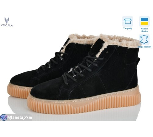 Черевики жіночі на зиму (6 пар р.36-41) чорний  "Viscala"