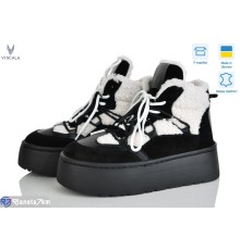 Черевики жіночі на зиму (6 пар р.36-41) чорний  "Viscala"