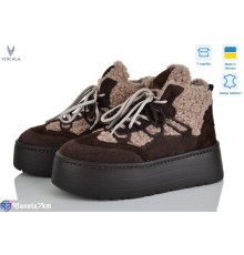 Черевики жіночі на зиму (6 пар р.36-41) коричневий  "Viscala"