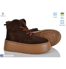 Черевики жіночі на зиму (6 пар р.36-41) коричневий  "Viscala"