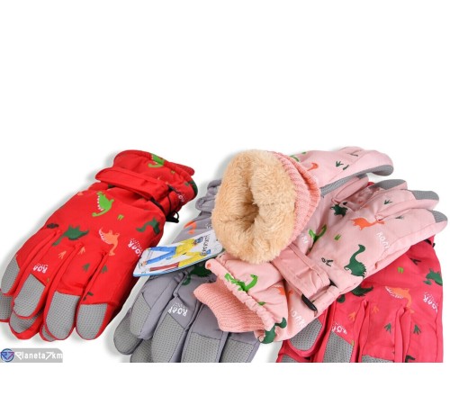 Рукавички дитячі на зиму (12 шт. р.сетка 8-12) мікс  "RUBIBAS"