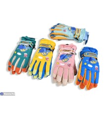 Рукавички дитячі на зиму (12 шт. р.сетка 6-10) мікс  "RUBIBAS"