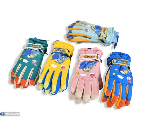 Рукавички дитячі на зиму (12 шт. р.сетка 6-10) мікс  "RUBIBAS"