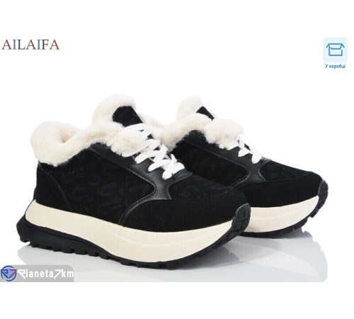 Кросівки жіночі на зиму (8 пар р.36-41) чорний  "Latifa"