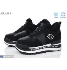 Кросівки жіночі на зиму (8 пар р.36-41) чорний  "Latifa"